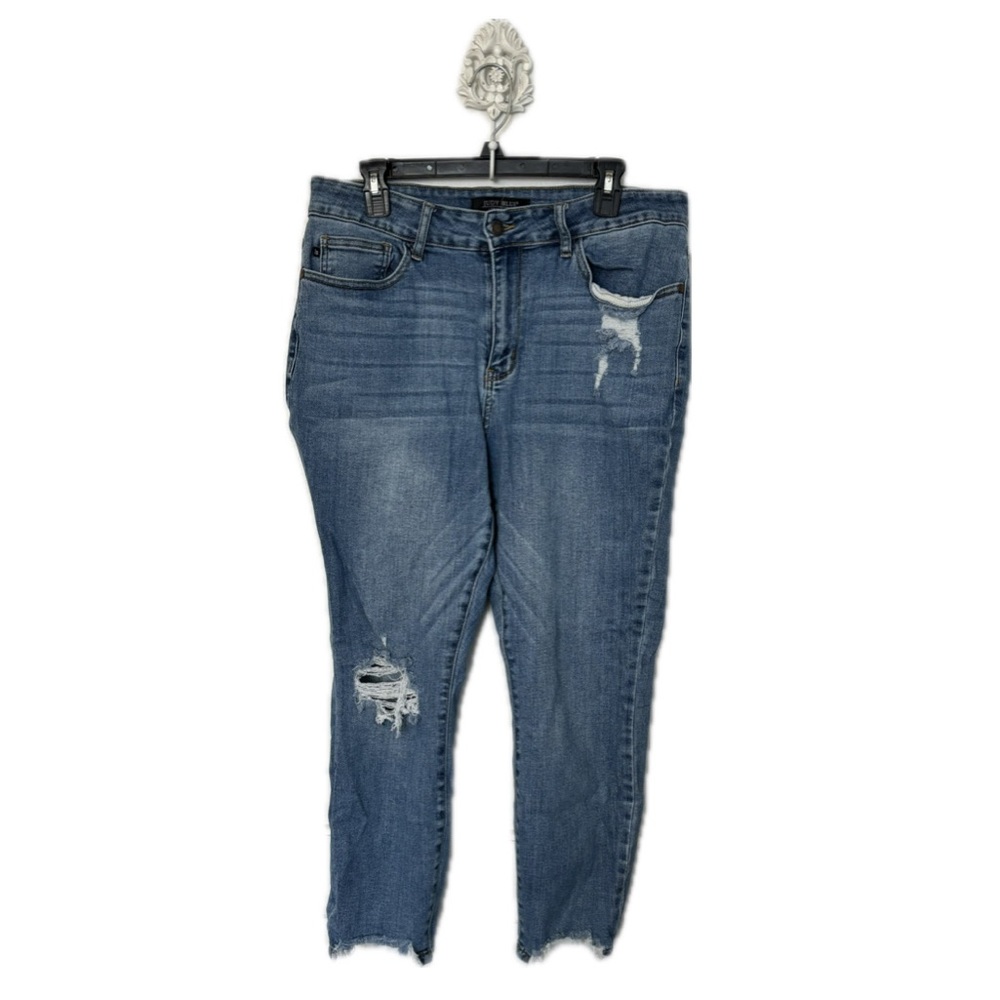 Judy Blue Distressed Light Wash Skinny Jeans